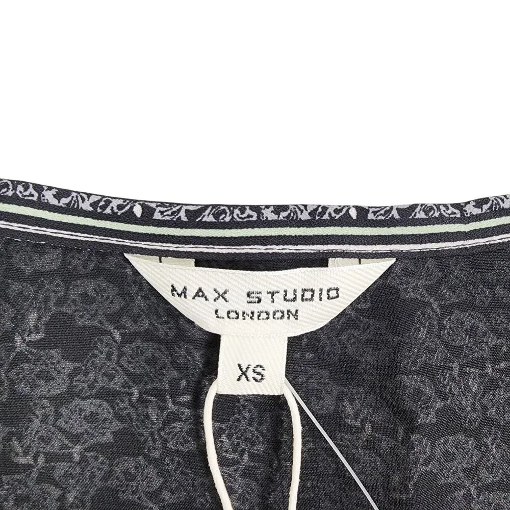 Max Studio London XS Floral Wrap Maxi Dress With Puff Sleeves - Picture 4 of 13